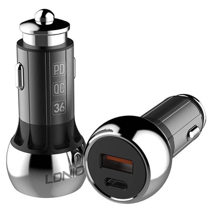 شارژر فندکی فست الدینیو همراه با کابل تایپسی مدل LDNIO C1 Car Charger 38W